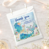 人魚の海 |ビーチカップケーキ誕生日ありがとう フェイバーバッグ (クリップ留めされた状態)