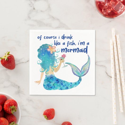 人魚の海 | 魚のように飲もう 熱帯のビーチ スタンダードカクテルナプキン (インサイチュ)