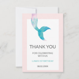 人魚の海 1歳の誕生日 パステルガールズ サンキューカード