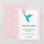 人魚の海 1歳の誕生日 パステルガールズ サンキューカード (正面/裏面)