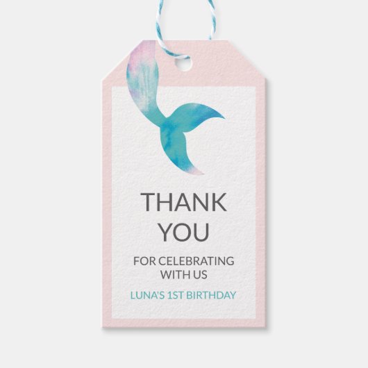 人魚の海 1歳誕生日 パステルガールズ ギフトタグ (正面)