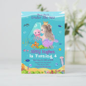 人魚の海 4歳の誕生日パーティー招待状 招待状 (スタンド正面)