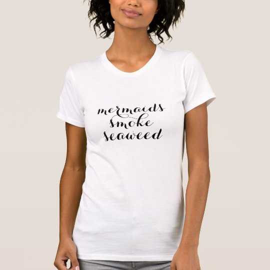 人魚の煙の雑草のポットのおもしろTシャツのデザイン Tシャツ