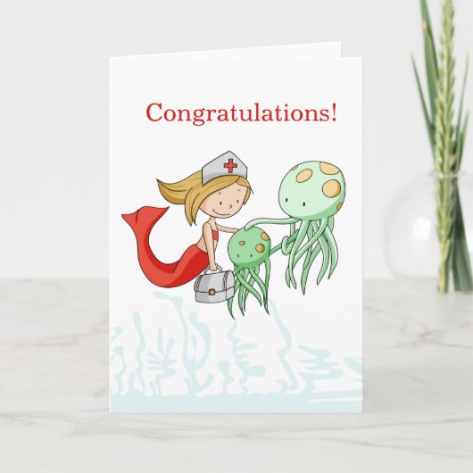 人魚の獣医さん卒業おめでとう カード (正面)