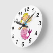 人魚の王女(金髪) ラウンド壁時計 (傾斜)