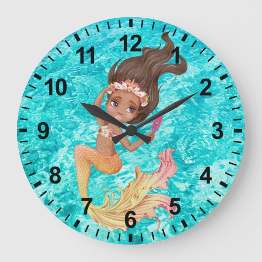 人魚の生活 壁掛け時計 ラージ壁時計 (正面)