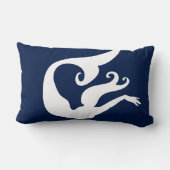 人魚の白い青い枕 ランバークッション (裏面)