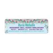 人魚の皮のベビーシャワー差出人住所 ラベル (正面)