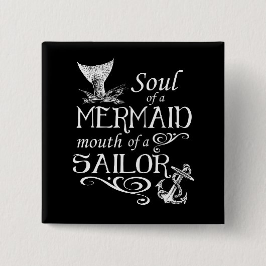 人魚の精神、船員の口 缶バッジ (正面)