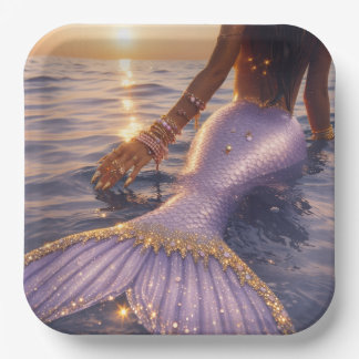 人魚の紙皿 || 人魚のパーティー備品 ペーパープレート