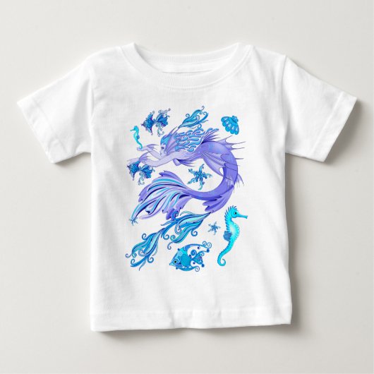 人魚の紫の妖精のような生き物 ベビーTシャツ (正面)