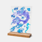 人魚の紫の妖精 アクリルサイン (傾斜)