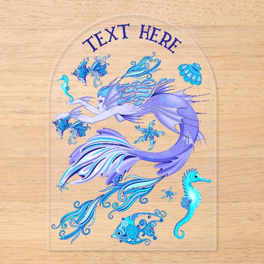 人魚の紫の妖精 アクリル招待状 (正面)