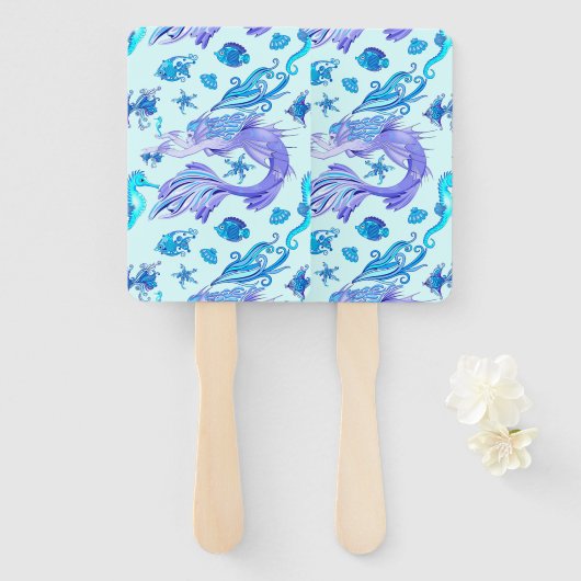 人魚の紫の妖精 ハンドファン (正面&裏面)