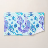 人魚の紫の妖精 バスタオルセット (ハンドタオル)