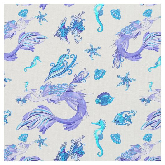 人魚の紫の妖精 ファブリック (クローズアップ)