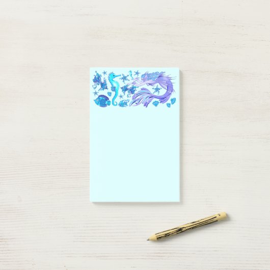 人魚の紫の妖精 ポストイット (デスク上)