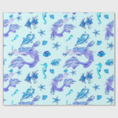 人魚の紫の妖精 ラッピングペーパー (フラット)