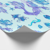 人魚の紫の妖精 ラッピングペーパー (角)