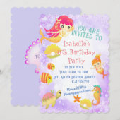 人魚の紫の招待状カード シーズンカード (正面/裏面)