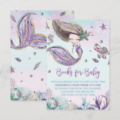 人魚の絵本 赤ちゃんのシャワー 封入カード 招待状 (正面/裏面)