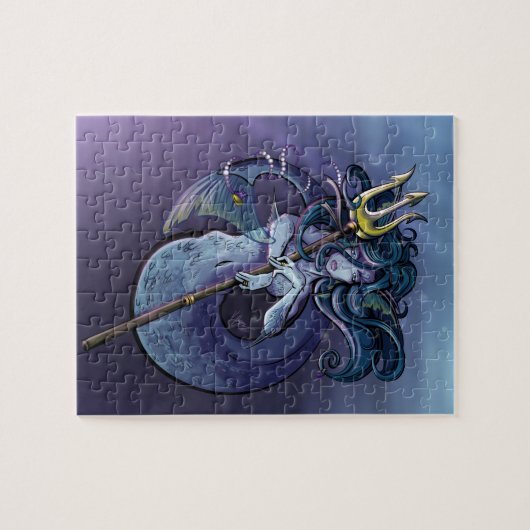 人魚の美しい芸術のイラストレーション ジグソーパズル (横)