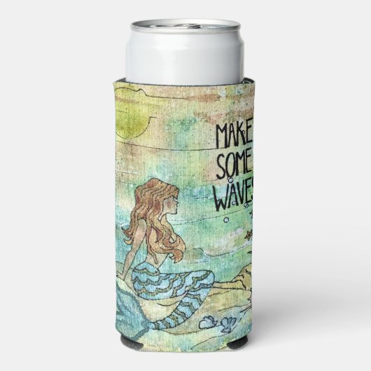 人魚の美しさが波を作る スリム缶クーラー (Seltzer裏面)