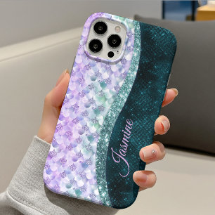 人魚の肌のテイルシルバー偽物の輝きモノグラム iPhone 13ケース