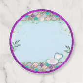人魚の肌の赤ちゃんシャワー円形メッセージカード フェイバータグ (裏面)