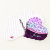 人魚の肌を思わせるバラ色の銀色の偽のグリッターのモノグラムではない ノートブック (内部)