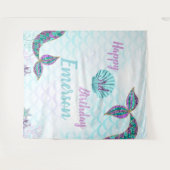 人魚の背景, 誕生日背景, 自撮り背景 タペストリー (正面(横))