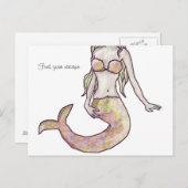 人魚の脱出の郵便はがき ポストカード (正面/裏面)