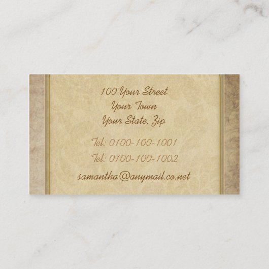 人魚の芸術のプロフィールカードの物語 名刺 (裏面)