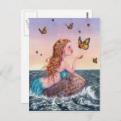 人魚の芸術の郵便はがき-私に知らせを持って来て下さい ポストカード (正面/裏面)