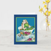 人魚の茶私はメッセージカードを消します カード (黄色い花)