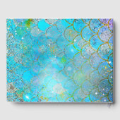 人魚の虹色パール シマー グリッター スパークル ゲストブック (裏面)