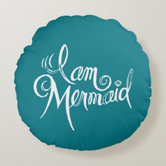 人魚の装飾用クッション ラウンドクッション (正面)