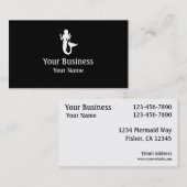 人魚の記号の白黒のカスタムな名刺 名刺 (正面/裏面)