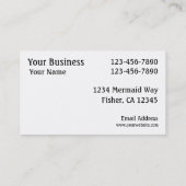 人魚の記号の白黒のカスタムな名刺 名刺 (裏面)