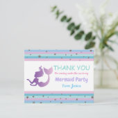人魚の誕生会は招待カード感謝していしています サンキューカード (スタンド正面)