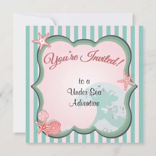 人魚の誕生日のパーティの招待状 招待状 (裏面)