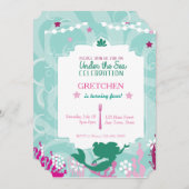 人魚の誕生日のパーティの招待状 招待状 (正面/裏面)