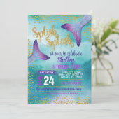 人魚の誕生日のパーティの招待状 招待状 (スタンド正面)