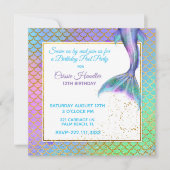 人魚の誕生日のパーティの招待状 招待状 (正面)