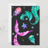 人魚の誕生日の招待ザシー招待状 招待状 (裏面)