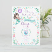 人魚の誕生日の招待状の人魚のパーティガール 招待状 (スタンド正面)