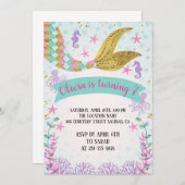 人魚の誕生日の招待状 招待状 (正面/裏面)