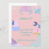 人魚の誕生日の招待状 招待状 (正面/裏面)