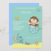 人魚の誕生日の招待 招待状 (正面/裏面)