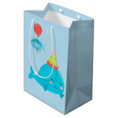 人魚の誕生日はパーソナライズ採取します ミディアムペーパーバッグ (裏面アングル)